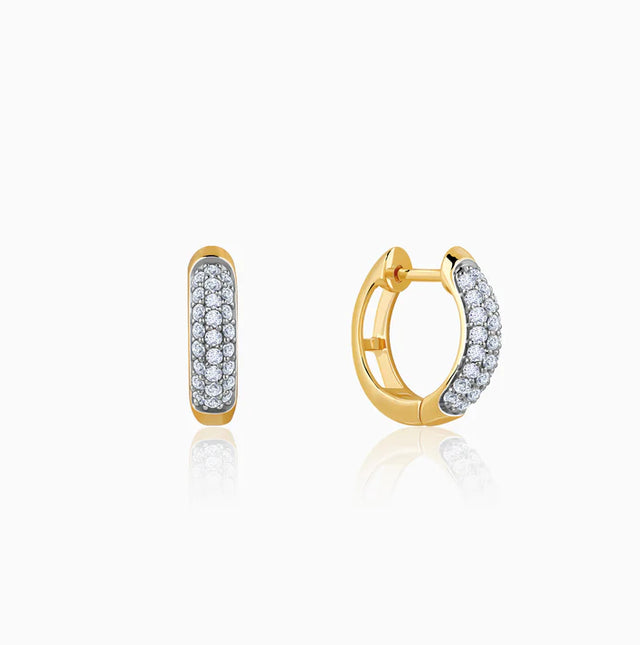 Gold Lunar Loops Diamond Earrings