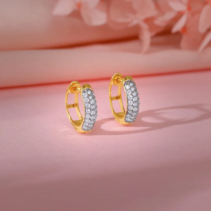 gold lunar loops diamond earrings