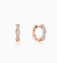 Gold Twist and Shine Diamond Hoop Earrings