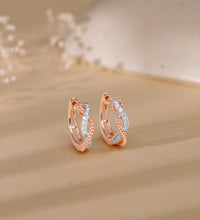 Gold Twist and Shine Diamond Hoop Earrings