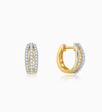 Gold Twirl in Style Diamond Hoops