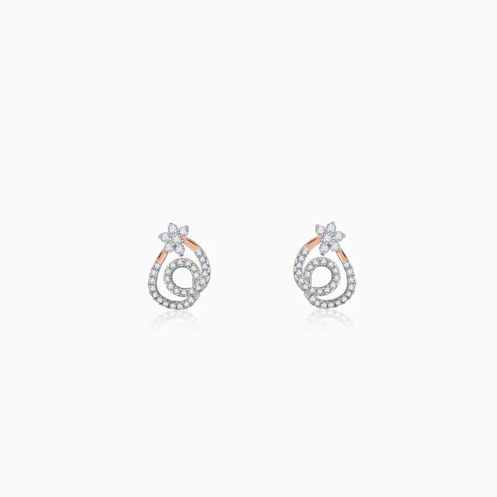 rose gold twist of grace earrings