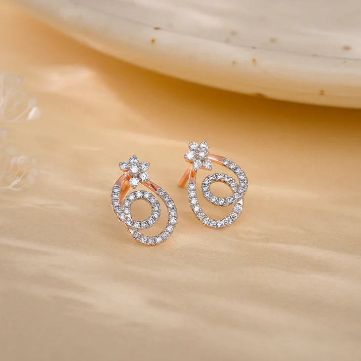 rose gold twist of grace earrings