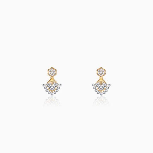 Gold Fancy Bloom Diamond Earrings