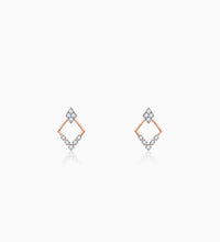 Rose Gold Radiant Rhombus Diamond Earrings