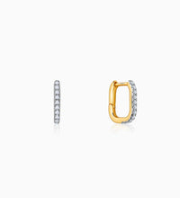 Gold Bold Circles Diamond J Hoop Earrings