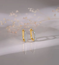 Gold Bold Circles Diamond J Hoop Earrings