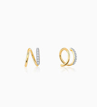 Gold Spiral Glow Diamond Studs