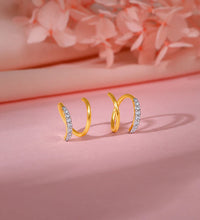 Gold Spiral Glow Diamond Studs