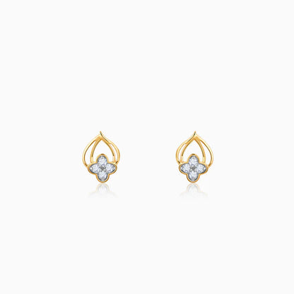 Gold Pure Clover Diamond Earrings