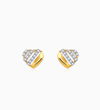 Gold Fusion Heart Diamond Earrings