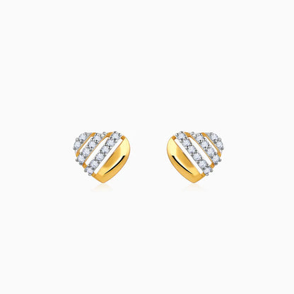 Gold Fusion Heart Diamond Earrings