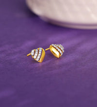 Gold Fusion Heart Diamond Earrings