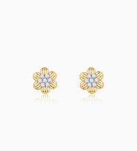 Gold Pretty Floral Diamond Earrings