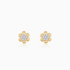 Gold Pretty Floral Diamond Earrings