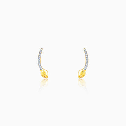 Gold Floral Shimmer Diamond Earrings