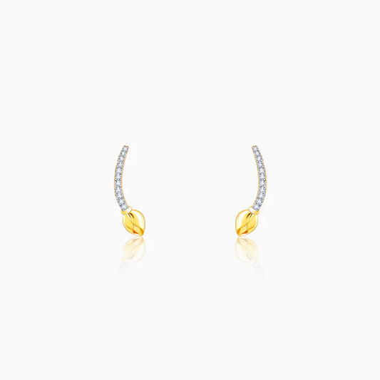 Gold Floral Shimmer Diamond Earrings