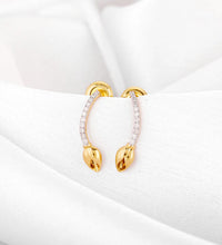 Gold Floral Shimmer Diamond Earrings