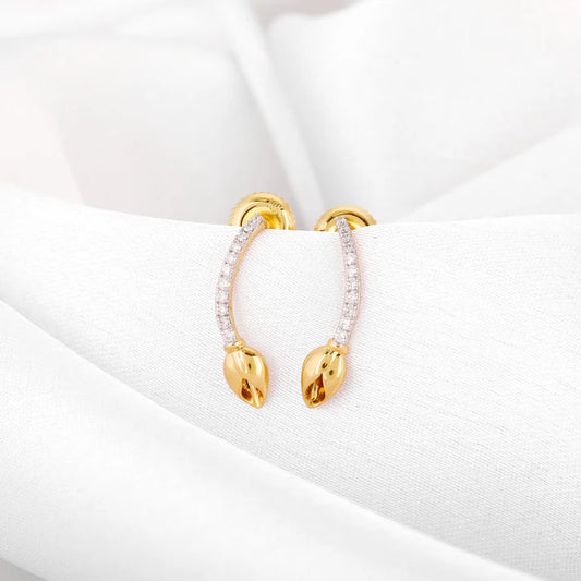 Gold Floral Shimmer Diamond Earrings