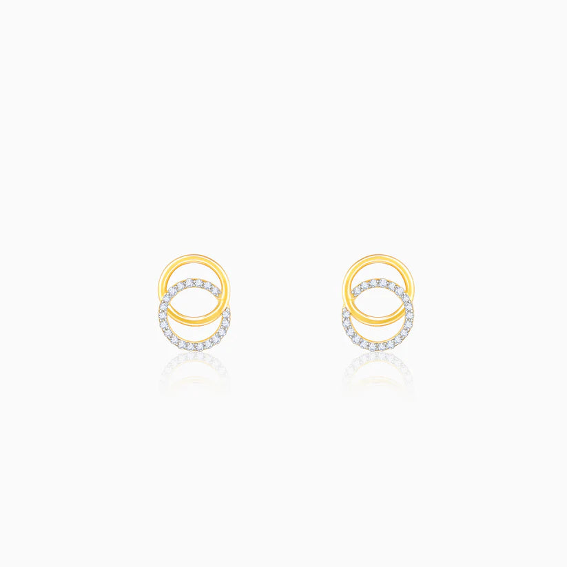 Gold Radiant Orbit Diamond Earrings