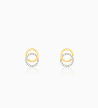 Gold Radiant Orbit Diamond Earrings