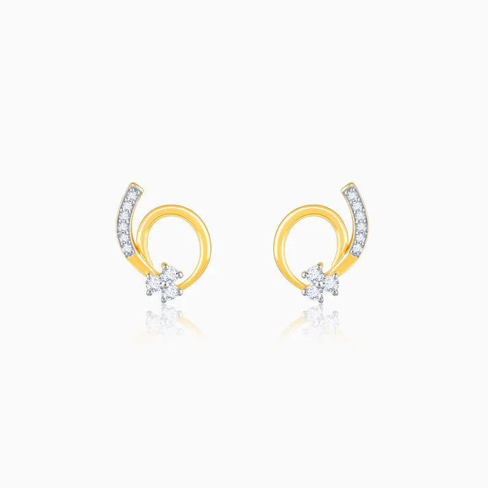 gold gentle passion diamond earrings
