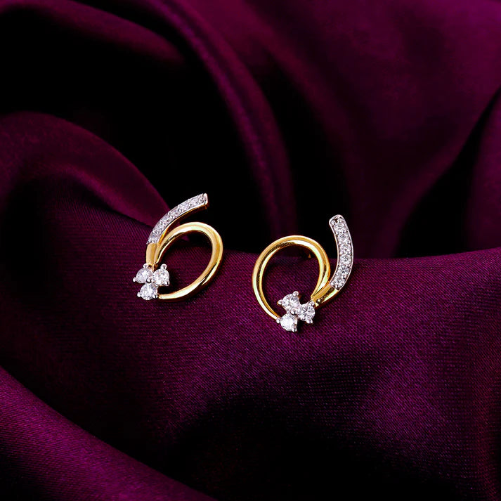 gold gentle passion diamond earrings
