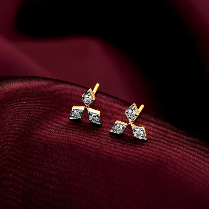 gold dignified aura diamond earrings