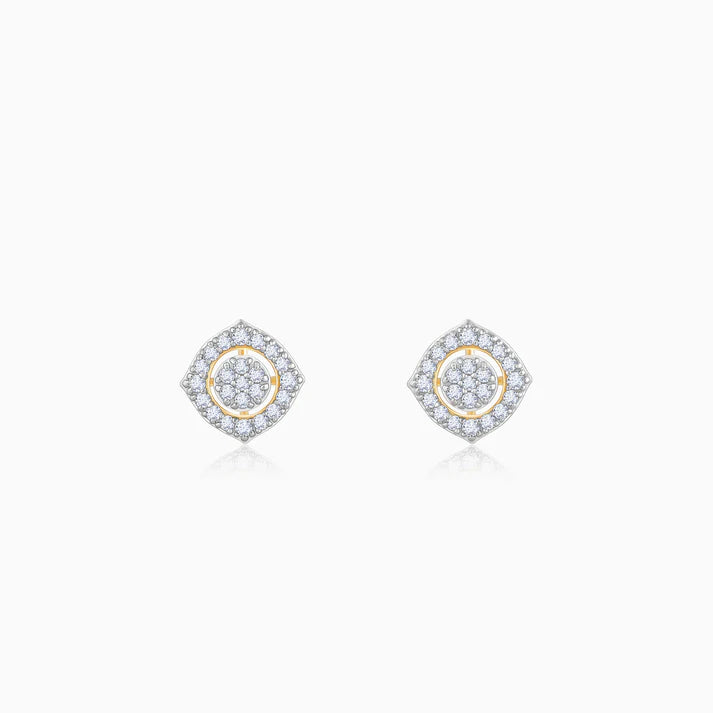 gold blooming fusion diamond earrings