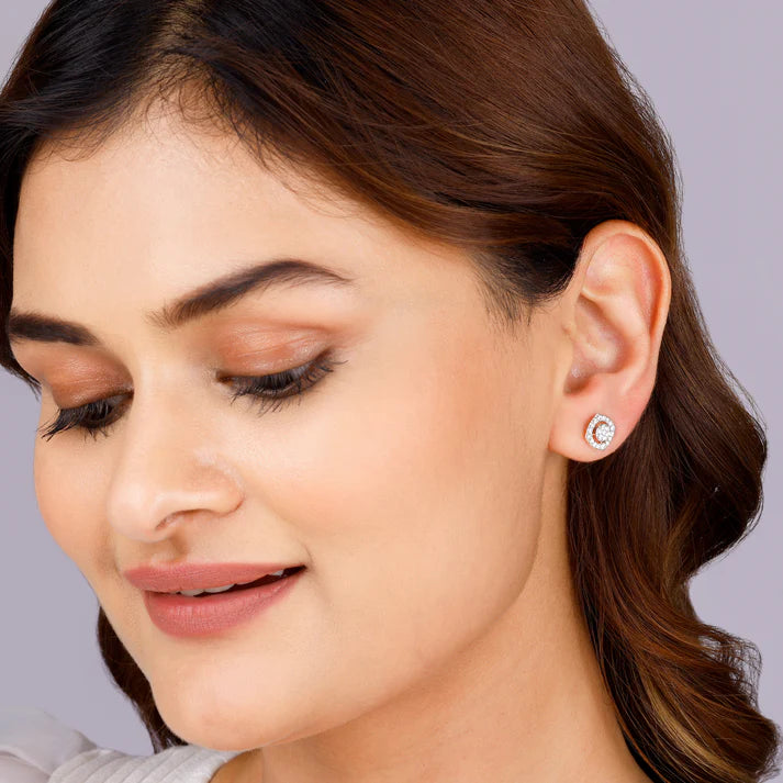 gold blooming fusion diamond earrings