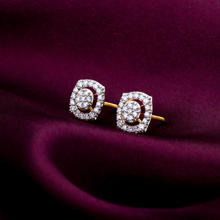 gold blooming fusion diamond earrings