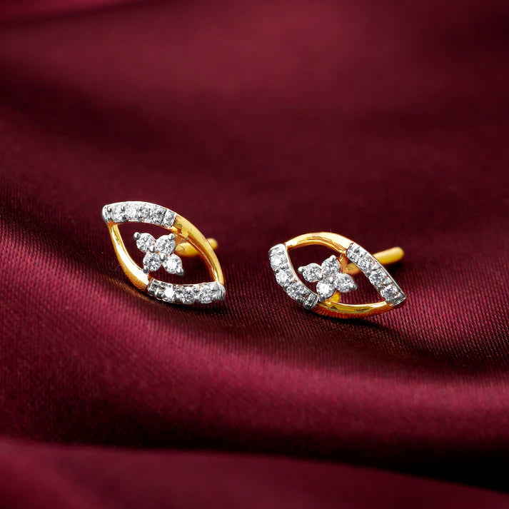 gold pear elegance diamond earrings