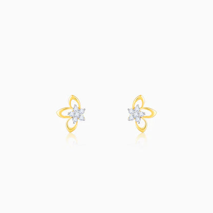 Gold Floral Impressions Diamond Earrings