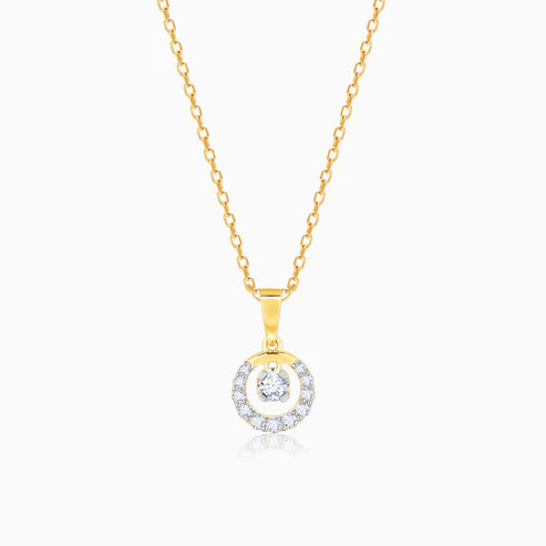 gold enchanted touch diamond pendant