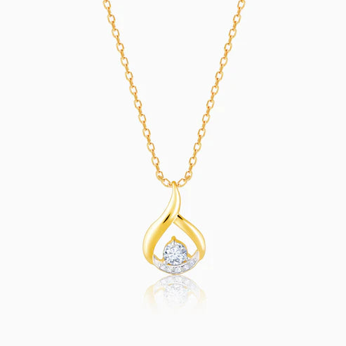 gold charming dew drops diamond pendant