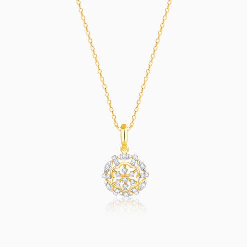 Gold Floral Glory Diamond Pendant