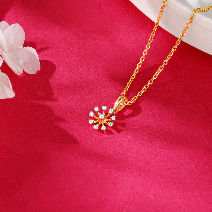 gold sparkle diamond pendant