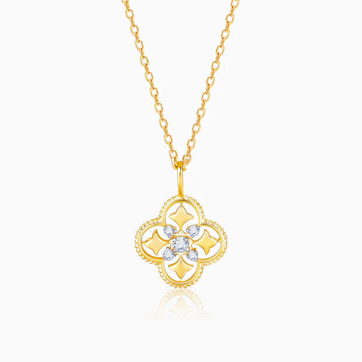 Gold Mystique Bloom Diamond Pendant