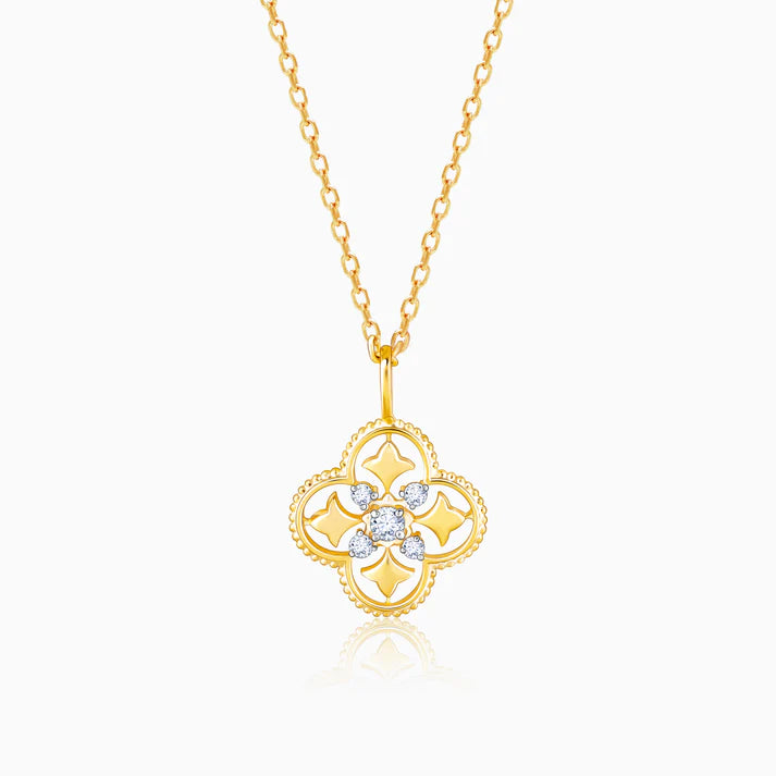 Gold Mystique Bloom Diamond Pendant