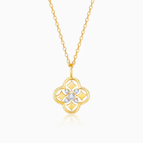 Gold Mystique Bloom Diamond Pendant