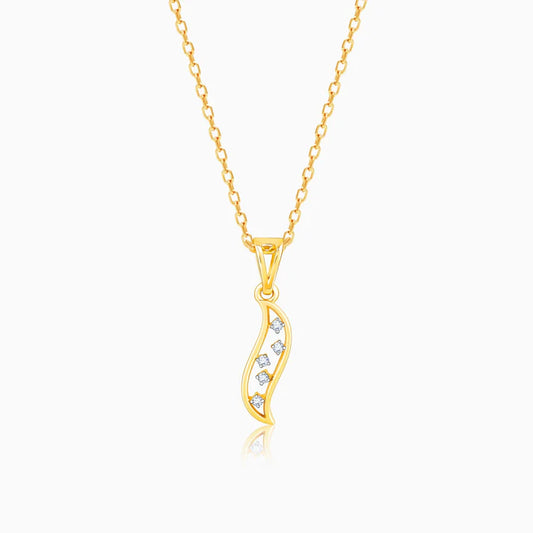 Gold Bright Flame Diamond Pendant