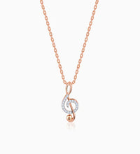 Rose Gold Musical Note Diamond Pendant