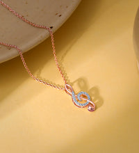 Rose Gold Musical Note Diamond Pendant