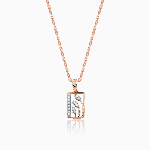 Rose Gold Tetragon Diamond Pendant