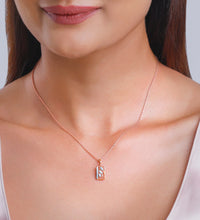 Rose Gold Tetragon Diamond Pendant