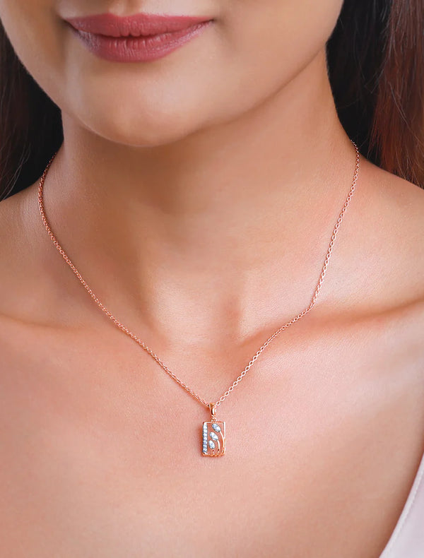 Rose Gold Tetragon Diamond Pendant