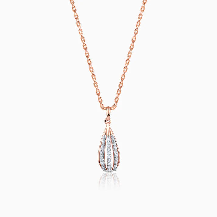 Rose Gold Whisked Diamond Pendant