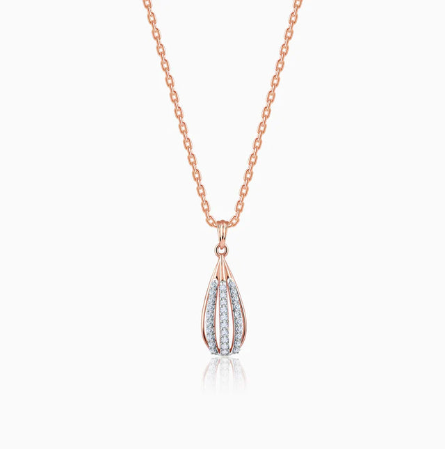 Rose Gold Whisked Diamond Pendant