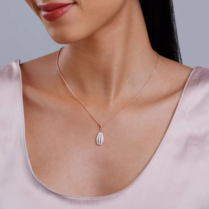 rose gold whisked diamond pendant