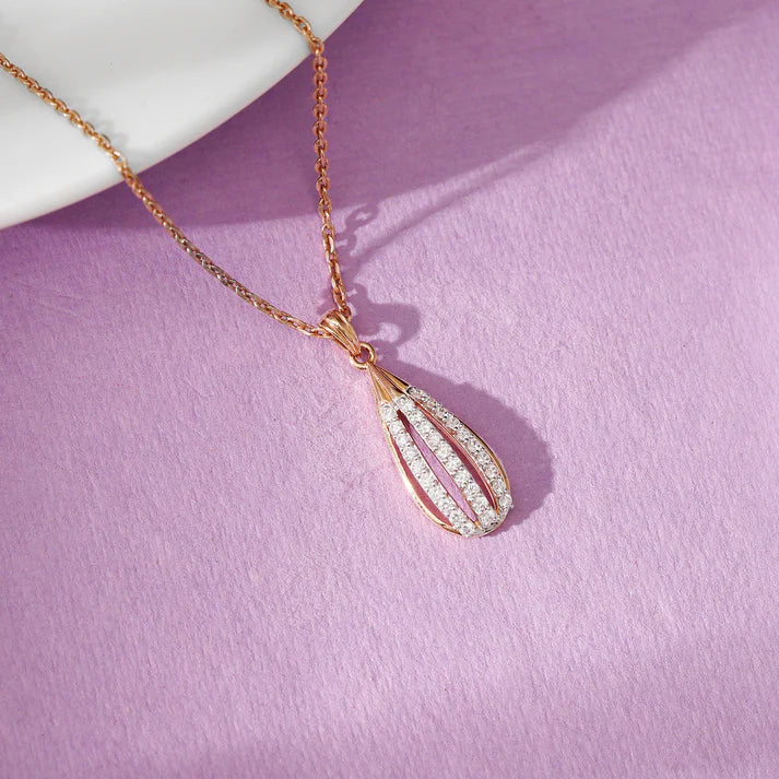 Rose Gold Whisked Diamond Pendant